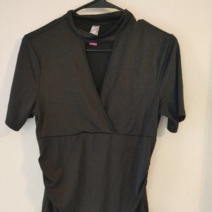 Black blouse with V Neck and Collar